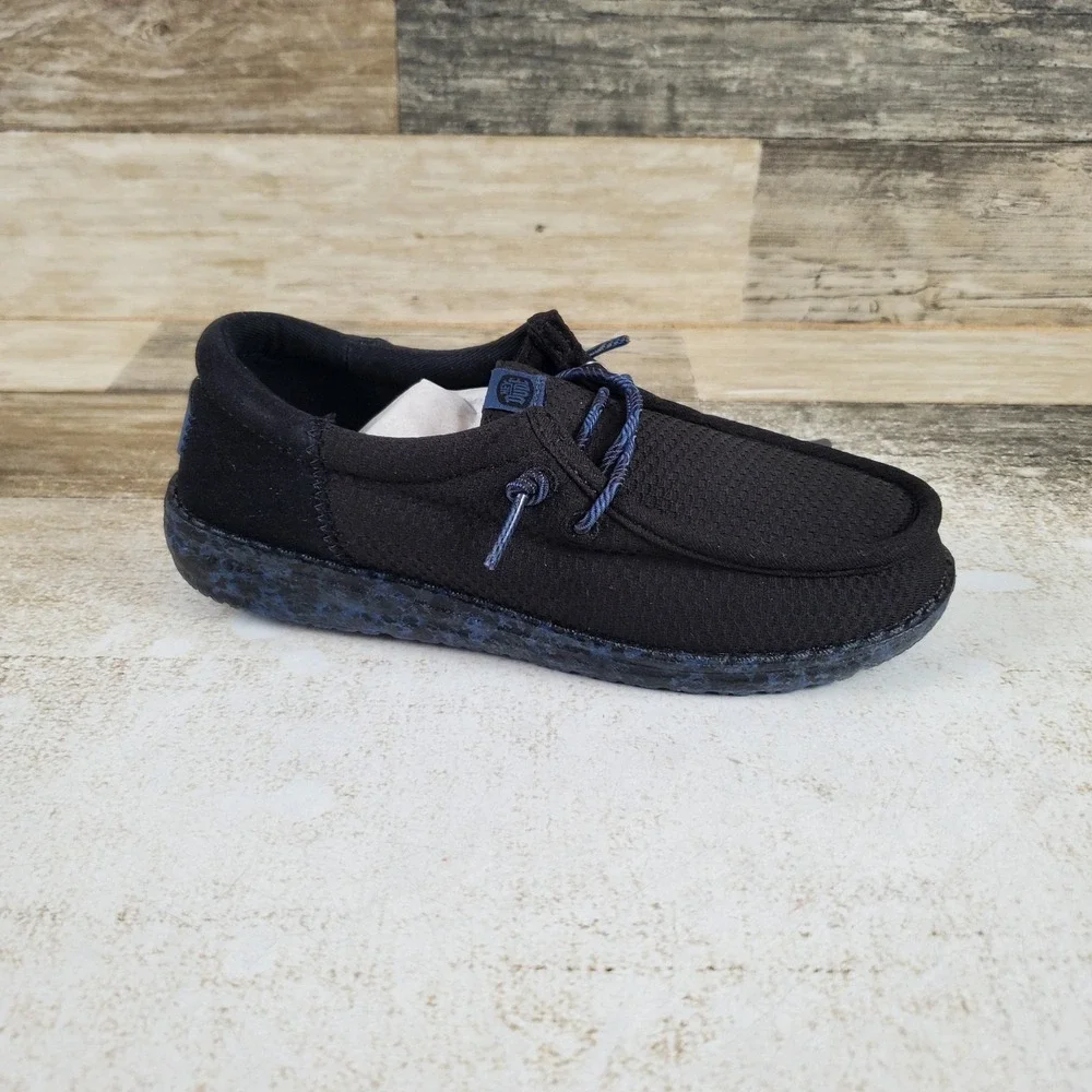Hey Dude Wally Funk NU Splatter Toddler Kids Loafer Shoes Sz 13 Black Round Toe